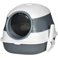 PawHut Lettiera per Gatti con Paletta e Deodorante, Design Pieghevole con Maniglia, 52x41x38 cm(m-11)