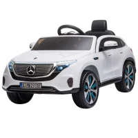 HOMCOM Voiture véhicule électrique Enfants 12 V - V. Max. 5 Km/h Effets sonores + Lumineux Mercedes EQC 400 4matic Blanc(m-1)