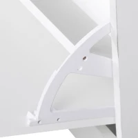 HOMCOM 2PC Shoes Storage Chest Cloths Rack Unit w/Mirror Multiple Shelves Large Storage Capacity Shoes Cabinet 6 Hooks Cloth Rack White(m-9)