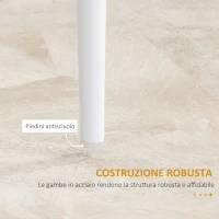 HOMCOM Set di 4 Sedie da Pranzo con Schienale Alto in Finta Pelle e Acciaio, 41x50x97cm, Bianco(m-7)