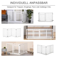 PawHut® Strażnik dla zwierząt Bramka zabezpieczająca Składane nóżki podporowe 81 cm Białe(m-4)