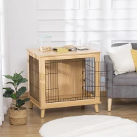 PawHut drewniana klatka dla psa z blatem 81 cm x 58,5 cm x 76 cm(m-10)