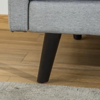 HOMCOM 3-Seater Sofa Bed Click-Clack Settee Recliner Couch with Wood Legs for Living Room, Grey(m-9)