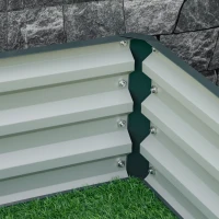 Outsunny Square Raised Garden Bed Box with Weatherized Steel Frame for Vegetables, Flowers, & Herbs, 120 x 120 x 30cm, Green(m-9)