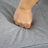 HOMCOM 3-Seater Sofa Bed Click-Clack Settee Recliner Couch with Wood Legs for Living Room, Grey(m-10)