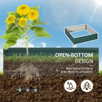 Outsunny Square Raised Garden Bed Box with Weatherized Steel Frame for Vegetables, Flowers, & Herbs, 120 x 120 x 30cm, Green(m-6)