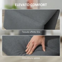 HOMCOM Poltrona da Terra con Schienale Reclinabile in Tessuto, 71x72x60cm, Grigio Scuro(m-6)
