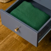 HOMCOM Armadietto Due Ante in Vetro con 2 Cassetti, Spazio Aperto e Piano d'Appoggio, 95.5x40x78 cm, Grigio(m-8)