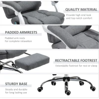 Vinsetto Heated 6 Points Vibration Massage Executive Office Chair Adjustable Swivel Ergonomic High Back Desk Chair Recliner with Footrest Grey(m-9)