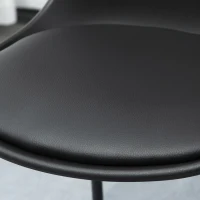 HOMCOM Juego de 2 Taburetes Altos de Cocina Tapizado en PU Taburetes de Bar de Estilo Moderno 43x43x82 cm Negro(m-9)