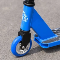 HOMCOM Patinete de Acrobacia Trucos y Saltos Patinete Freestyle de Aluminio para Adolescentes +14 Años y Adultos Carga 100 kg con Manillares de Caucho 68x46x84 cm Azul(m-8)