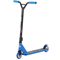 HOMCOM Patinete de Acrobacia Trucos y Saltos Patinete Freestyle de Aluminio para Adolescentes +14 Años y Adultos Carga 100 kg con Manillares de Caucho 68x46x84 cm Azul(m-1)