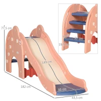 AIYAPLAY Tobogán para Niños 18-48 Meses Tobogán Infantil para Interior y Exterior Jardín Máx.50 kg 182x43,5x77,5 cm Rosa(m-3)