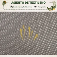 Outsunny Tumbona Mecedora de Jardín con Reposacabezas Extraíble y Tela de Texteline para Aire Libre 154x80x84 cm Gris(m-4)