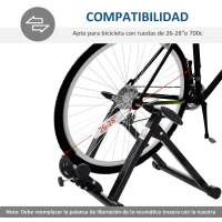 HOMCOM Rodillo de Bicicleta Entrenamiento Plegable con Resistencia Magnética para Ruedas de 26-28 Pulgadas Soporte Entrenador Bici para Casa Interior 54,5x47,2x39,1 cm Negro(m-6)