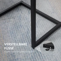 HOMCOM settafel, bijzettafel, set van 3 stuks, industrieel ontwerp, stalen frame, bruin+zwart, 45 x 30 x 60 cm(m-6)