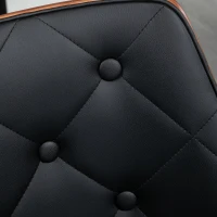 HOMCOM Conjunto de 2 Cadeiras de Sala de Jantar com Assento Estofado em PU e Pés de Madeira 50,5x59x82cm Preto e Nogueira(m-9)