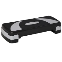 HOMCOM Stepper pentru aerobica reglabil in inaltime 10-15-20 cm, anti-alunecare, Negru si Gri(m-1)