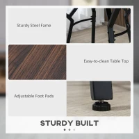 HOMCOM Set de masa cu 4 scaune, in Stil Industrial pentru Bucatarie si Bar, Set din Lemn si Otel, Culoare nuc(m-6)