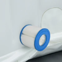 Outsunny Set 6 Filtri per Piscine e Spa Gonfiabili in Tessuto non Tessuto, Ø10.5x8cm, Blu e Bianco(m-10)