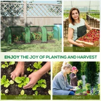 Outsunny Mini Greenhouse, Small Polytunnel Green House with Zipped Doors, Steel Frame for Garden Backyard, 295 x 100 x 80cm, Green(m-7)