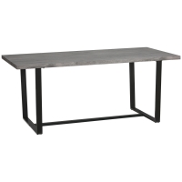 HOMCOM Masa de sufragerie dreptunghiulara pentru 8 persoane stil industrial, masa de bucatarie si sufragerie cu picioare din otel, 180x90x75cm, gri si negru
