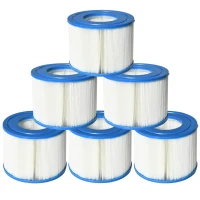 Outsunny Set 6 Filtri per Piscine e Spa Gonfiabili in Tessuto non Tessuto, Ø10.5x8cm, Blu e Bianco(m-1)
