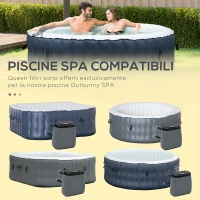 Outsunny Set 6 Filtri per Piscine e Spa Gonfiabili in Tessuto non Tessuto, Ø10.5x8cm, Blu e Bianco(m-7)