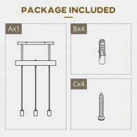 HOMCOM Lustra suspendata in stil industrial cu 3 becuri, candelabru vintage din lemn si metal, Plafoniera suspendata 50x8x33cm, negru(m-7)