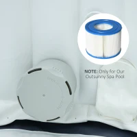 Outsunny Set 6 Filtri per Piscine e Spa Gonfiabili in Tessuto non Tessuto, Ø10.5x8cm, Blu e Bianco(m-2)