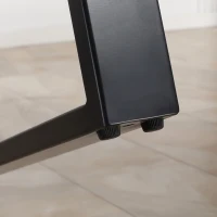 HOMCOM Masa de sufragerie dreptunghiulara pentru 8 persoane stil industrial, masa de bucatarie si sufragerie cu picioare din otel, 180x90x75cm, gri si negru(m-7)