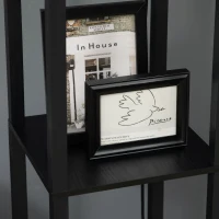 HOMCOM Lampa de podea coloana din MDF si plastic PP cu 2 rafturi, pentru camera de zi, studiu si dormitor, 26x26x156cm, alb si negru(m-9)