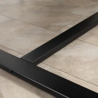 HOMCOM Masa de sufragerie dreptunghiulara pentru 8 persoane stil industrial, masa de bucatarie si sufragerie cu picioare din otel, 180x90x75cm, gri si negru(m-9)