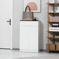 Homcom Dulap Pantofi Slim 60×32×100 cm – 12 Perechi, Rafturi & Sertar(m-10)
