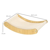 PawHut Raft pentru pisici din PAL si panza pentru odihna si joaca, montat pe perete 44,5x33x9 cm, culoare stejar(m-3)