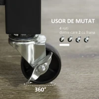 Homcom Carucior Bucatarie – Cu Sertar, Dulap si 4 Roti(m-5)