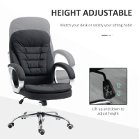 Vinsetto Executive Office Chair Task Chair for Home with Arm, Swivel Wheels, Linen Fabric, Black(m-4)