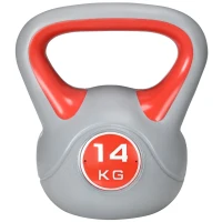 SPORTNOW Kettlebell 14kg din PU cu nisip si baza plata, maner comod 26x18x32 cm, Rosu(m-11)