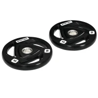 SportNow Set 2 Discuri 10 kg – Otel cu Cauciuc, Ø5 cm(m-1)