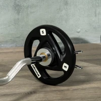 SPORTNOW Set de 2 discuri de 5kg greutate din otel cu acoperire din cauciuc, gaura Ø5cm pentru mreana si manere pentru utilizare manuala(m-7)