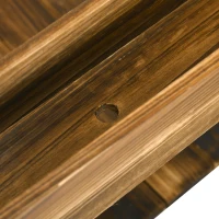 Outsunny 5FT Wooden Garden Bridge with Planters on Safety Railings, Stained Finish Arc Footbridge for Pond Backyard Stream(m-7)