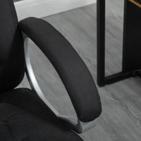 Vinsetto Executive Office Chair Task Chair for Home with Arm, Swivel Wheels, Linen Fabric, Black(m-8)
