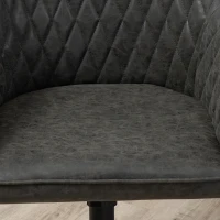 Vinsetto Scaun de birou cu inclinare si inaltime reglabila, din Piele PU, spuma de cauciuc si otel, 59x60x90-100 cm, Gri(m-8)