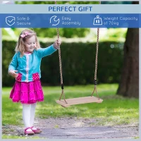 HOMCOM Wooden Garden Swing Seat Outdoor Pine Wood Swing Chair for Adults & Kids(m-4)