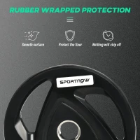 SPORTNOW Set 2 Dischi Pesi 15kg in Acciaio Rivestimento in Gomma per Bilanciere(m-6)