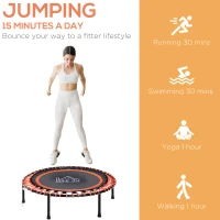 HOMCOM 40" Mini Trampoline, Fitness Rebounder Aerobic Bouncer Indoor Outdoor Fitness Jumper, Orange(m-4)