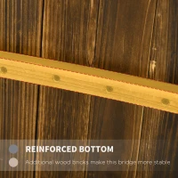 Outsunny 5FT Wooden Garden Bridge with Planters on Safety Railings, Stained Finish Arc Footbridge for Pond Backyard Stream(m-5)