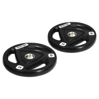SPORTNOW Set 2 Dischi Pesi 15kg in Acciaio Rivestimento in Gomma per Bilanciere(m-1)