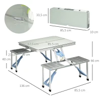 Outsunny Aluminum Portable Picnic Table Chair Set(m-3)