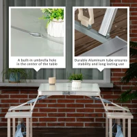 Outsunny Aluminum Portable Picnic Table Chair Set(m-4)
